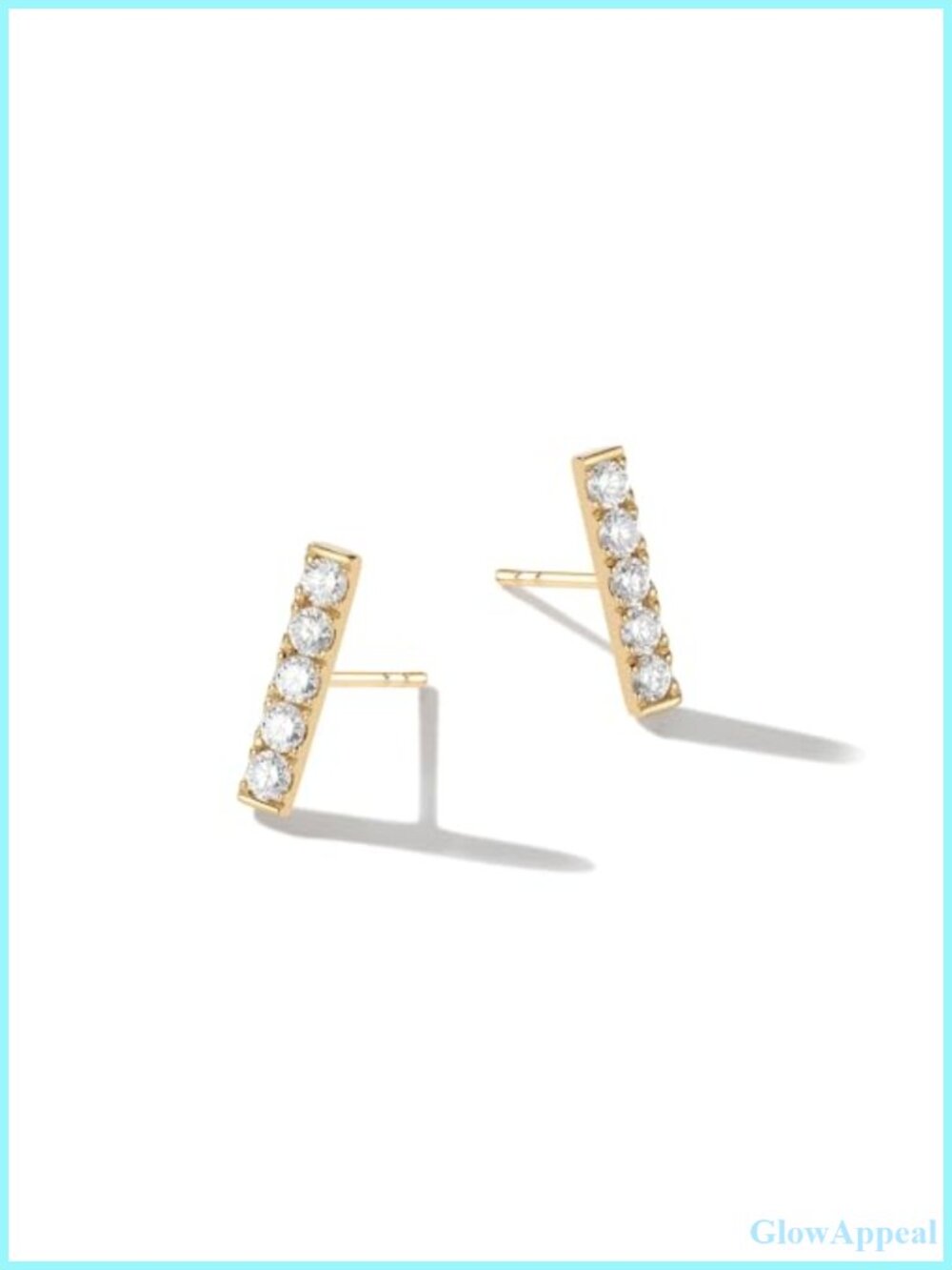 0.7 Ct Tw Lab-Grown Diamond Bar Stud Earrings in 14K Solid Gold